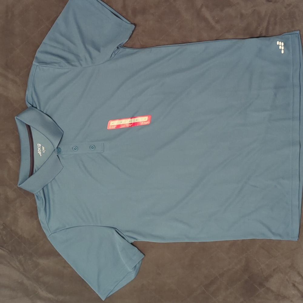 Men's BCG Golf Blue Short Sleeve Golf Polo, Large